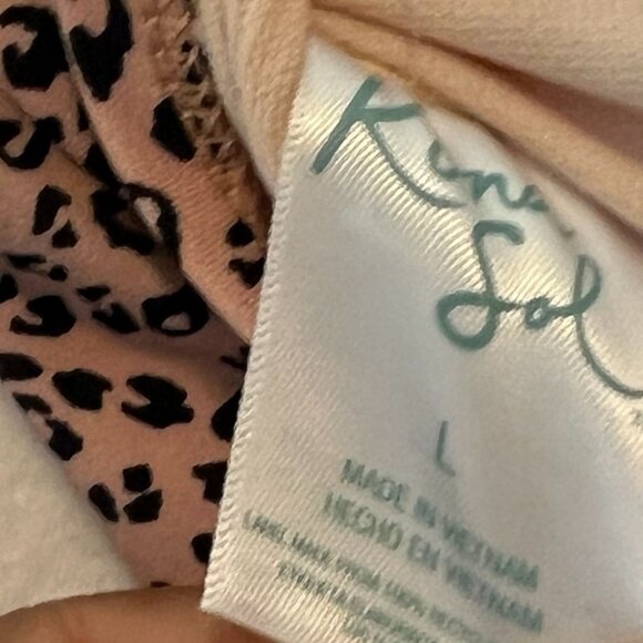 Leopard Print Ruffle Swim Skirt L 12-14 Kona Sol Nylon/Spandex Neutral - Picture 13 of 14